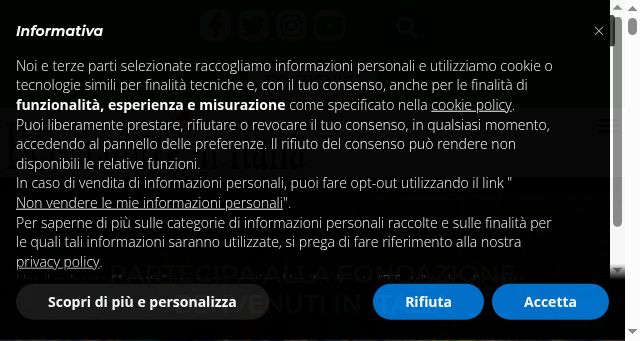 Screenshot of benvenutiinitalia.it