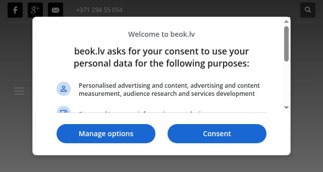 Screenshot of beok.lv