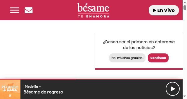 Screenshot of besame.fm