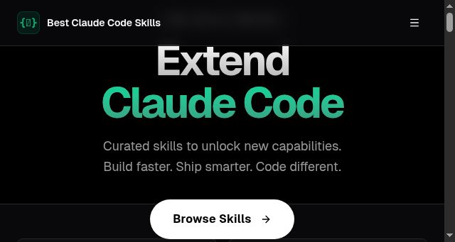 Screenshot of bestclaudecodeskills.com