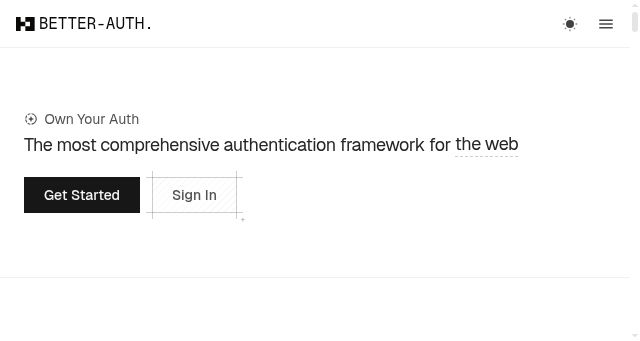 Screenshot of better-auth.com