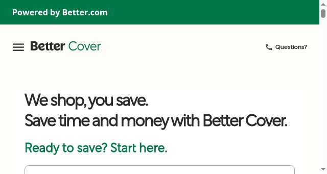 Screenshot of bettercover.com