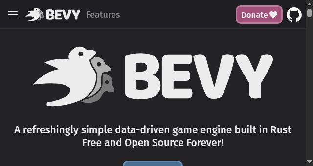 Screenshot of bevy.org