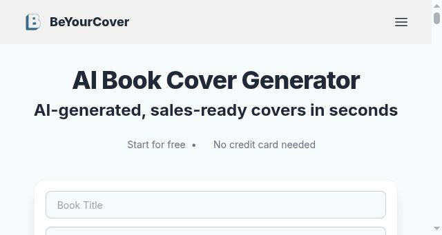 Screenshot of beyourcover.com
