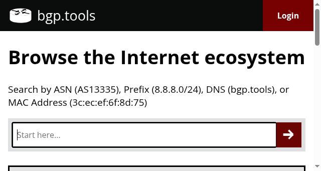 Screenshot of bgp.tools