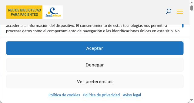 Screenshot of bibliotecasparapacientes.org