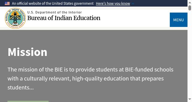 Screenshot of bie.edu
