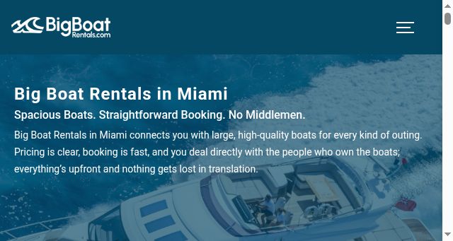 Screenshot of bigboatrentals.com