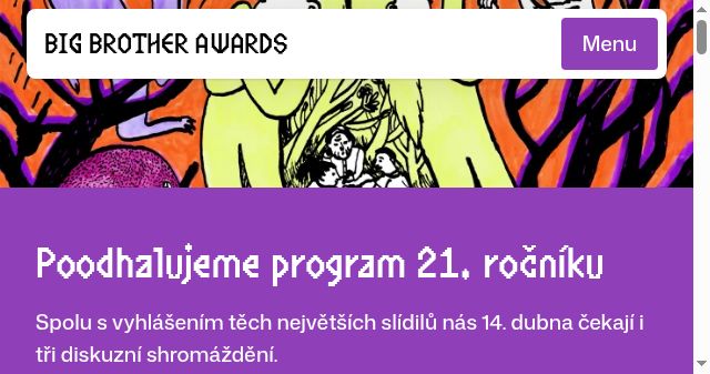 Screenshot of bigbrotherawards.cz