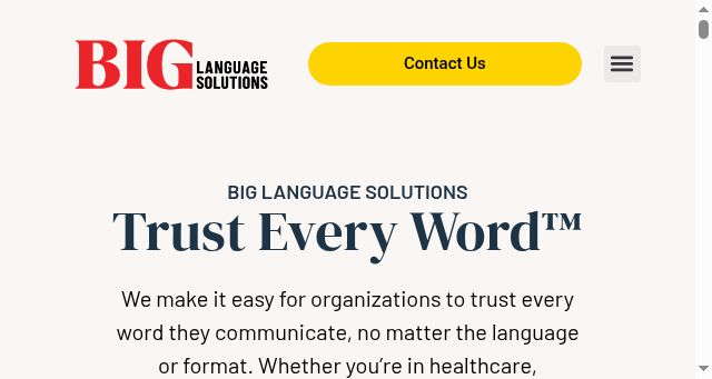 Screenshot of biglanguage.com
