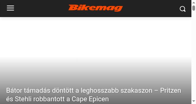 Screenshot of bikemag.hu