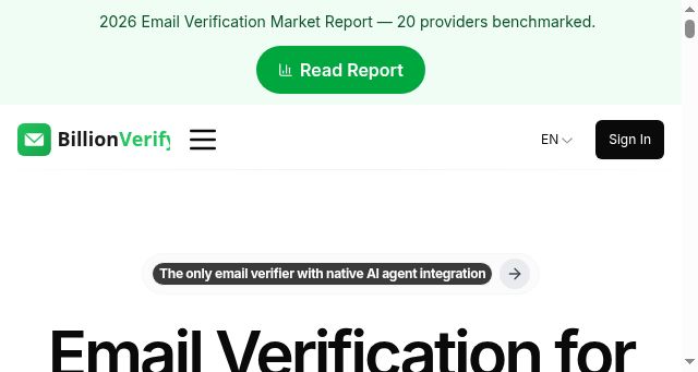 Screenshot of billionverify.com