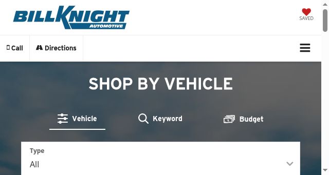 Screenshot of billknightauto.com