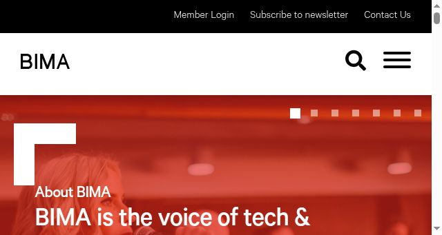 Screenshot of bima.co.uk
