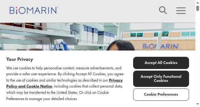 Screenshot of biomarin.com