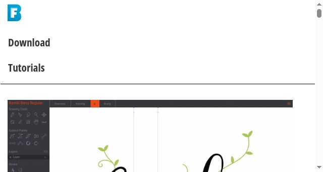 Screenshot of birdfont.org