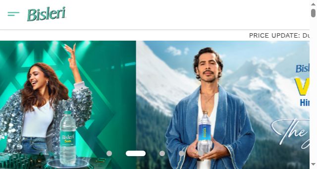 Screenshot of bisleri.com