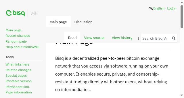 Screenshot of bisq.wiki