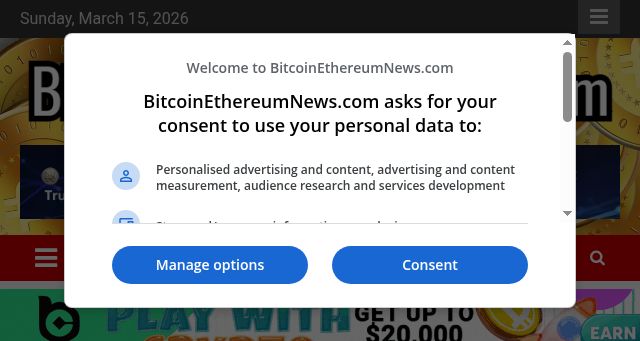 Screenshot of bitcoinethereumnews.com