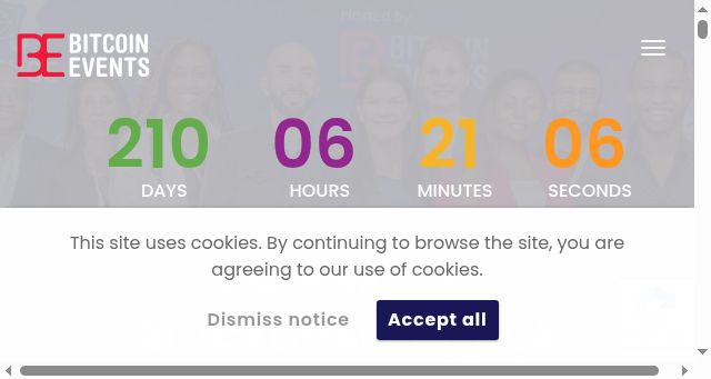 Screenshot of bitcoinevents.co.za