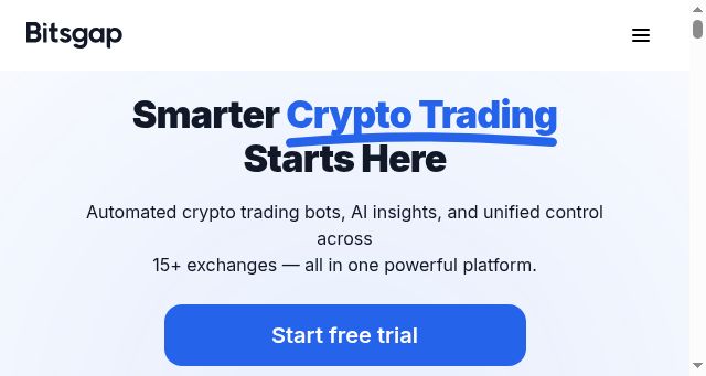 Screenshot of bitsgap.com