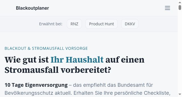 Screenshot of blackoutplaner.de