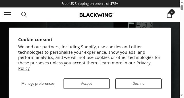 Screenshot of blackwing602.com