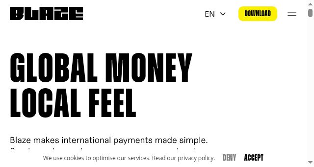 Screenshot of blaze.money