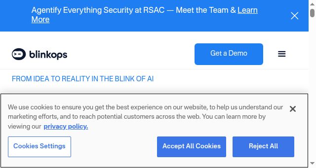 Screenshot of blinkops.com