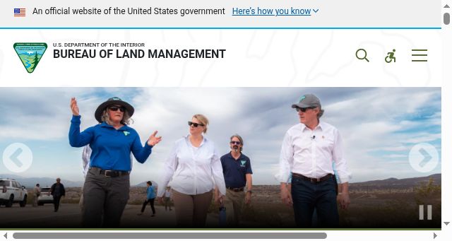 Screenshot of blm.gov