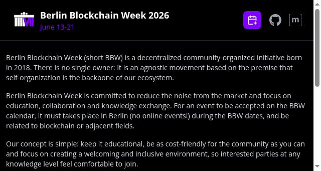 Screenshot of blockchainweek.berlin