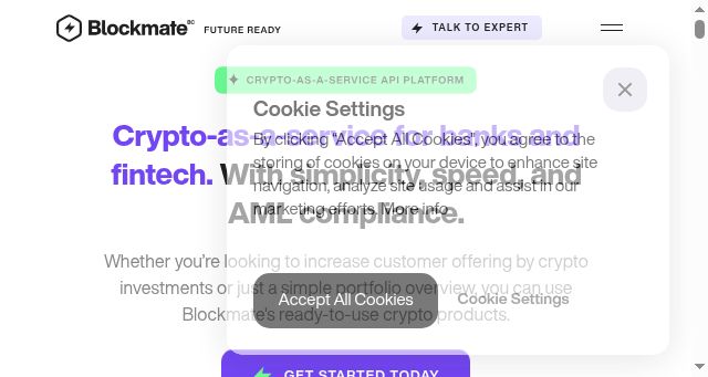 Screenshot of blockmate.io