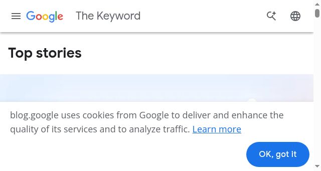 Screenshot of blog.google