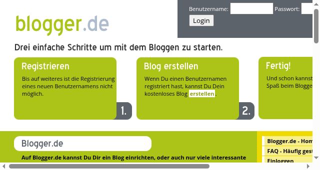 Screenshot of blogger.de
