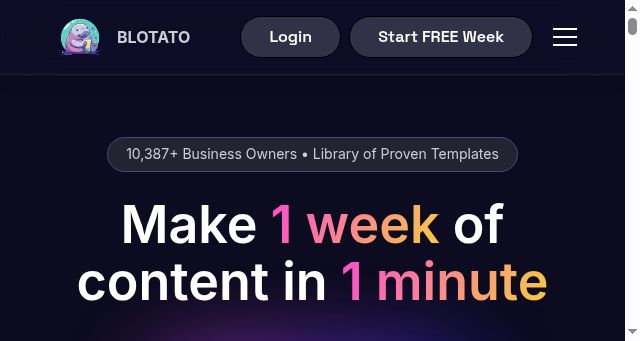 Screenshot of blotato.com