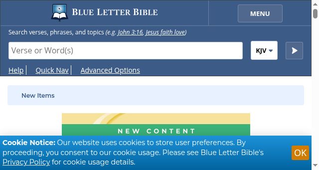 Screenshot of blueletterbible.org