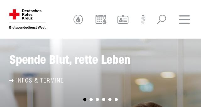 Screenshot of blutspendedienst-west.de