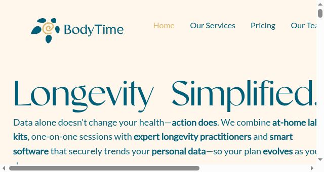 Screenshot of bodytime.health