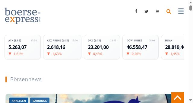 Screenshot of boerse-express.com