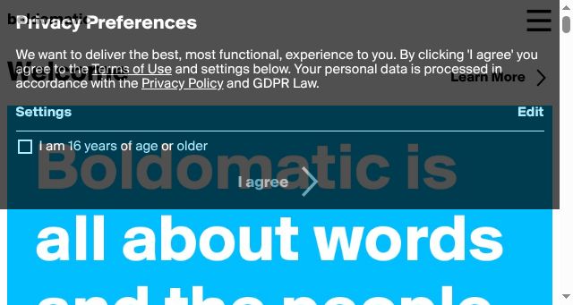 Screenshot of boldomatic.com