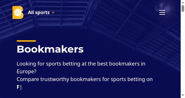 Screenshot of bookmakers.eu