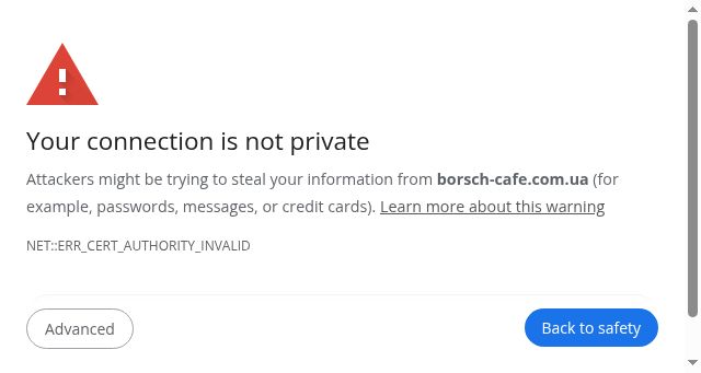 Screenshot of borsch-cafe.com.ua