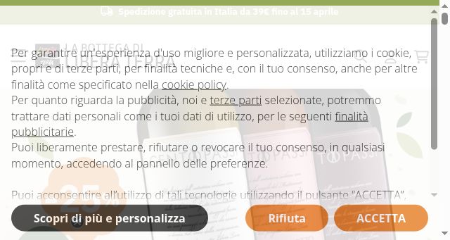 Screenshot of bottegaliberaterra.it