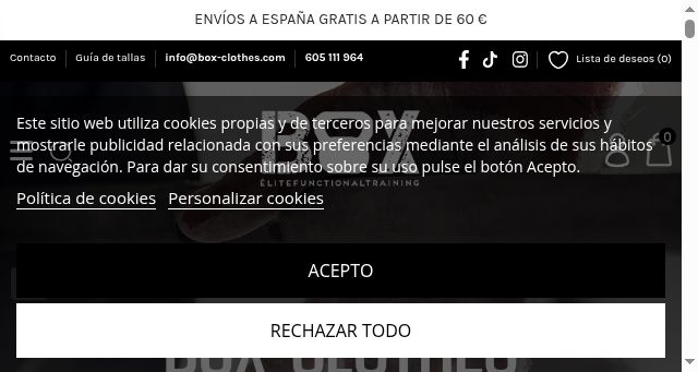 Screenshot of box-clothes.com