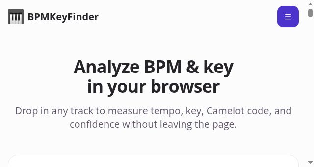Screenshot of bpmkeyfinder.app