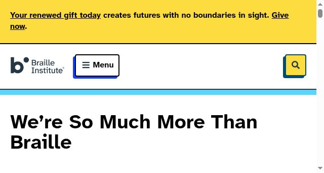 Screenshot of brailleinstitute.org