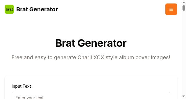Screenshot of bratgenerator.club