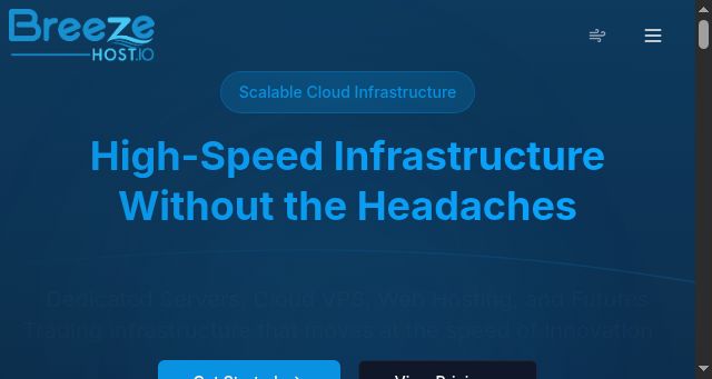 Screenshot of breezehost.io