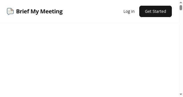 Screenshot of briefmymeeting.com