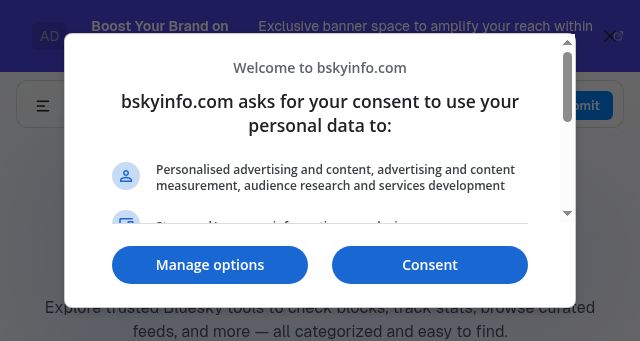 Screenshot of bskyinfo.com